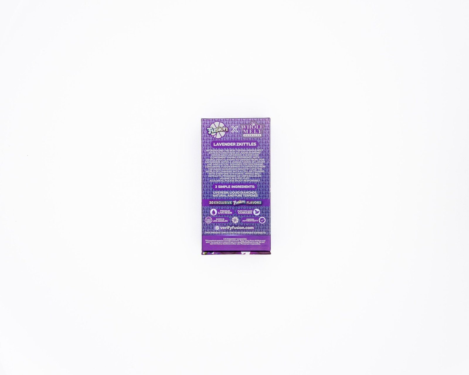 Lavender Zkittles Whole Melts x Fusion – 2G Indica Disposable Vape - Official Whole Melt Extracts - Image 2