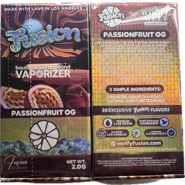 PassionFruit OG Whole Melts x Fusion – 2G Sativa Disposable Vape - Official Whole Melt Extracts - Image 2